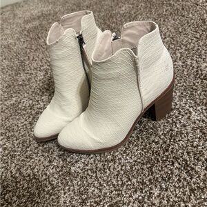 MIA Textured Cream Ankle Booties